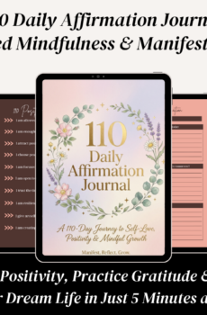110 Daily Affirmation Journal for confidence, self-love and positive thinking by LIZZIE. AA