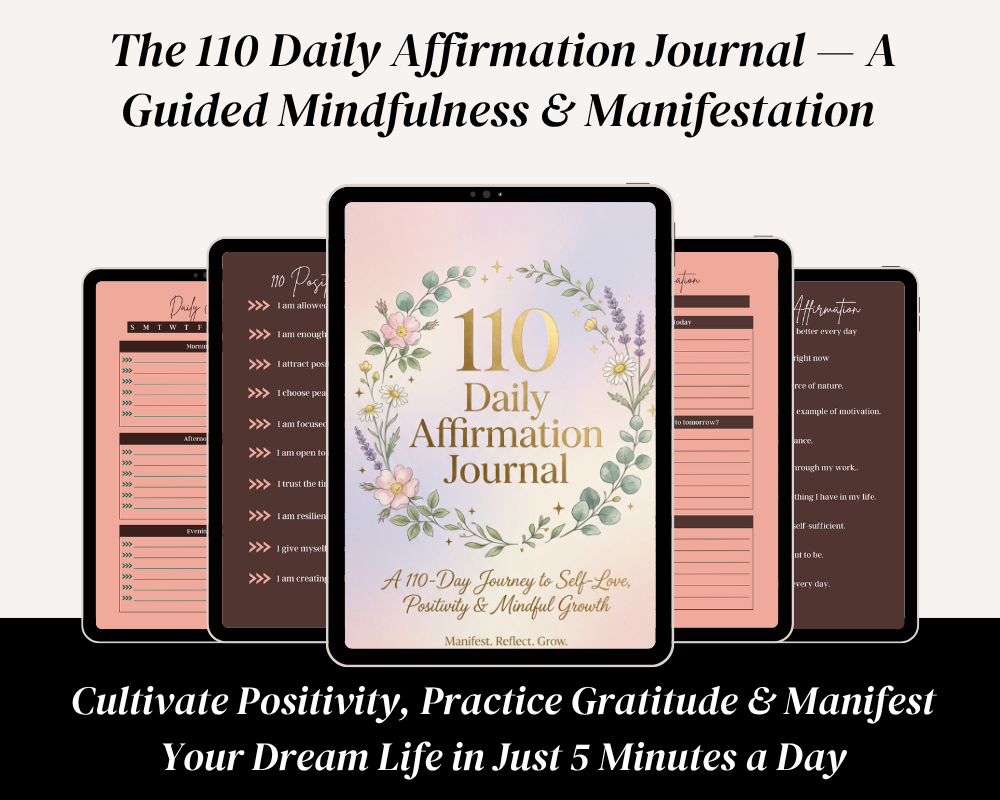 110 Daily Affirmation Journal for confidence, self-love and positive thinking by LIZZIE. AA