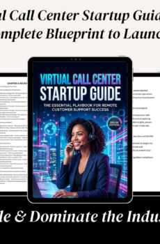 Virtual Call Center Startup Guide eBook cover by LIZZIE. AA