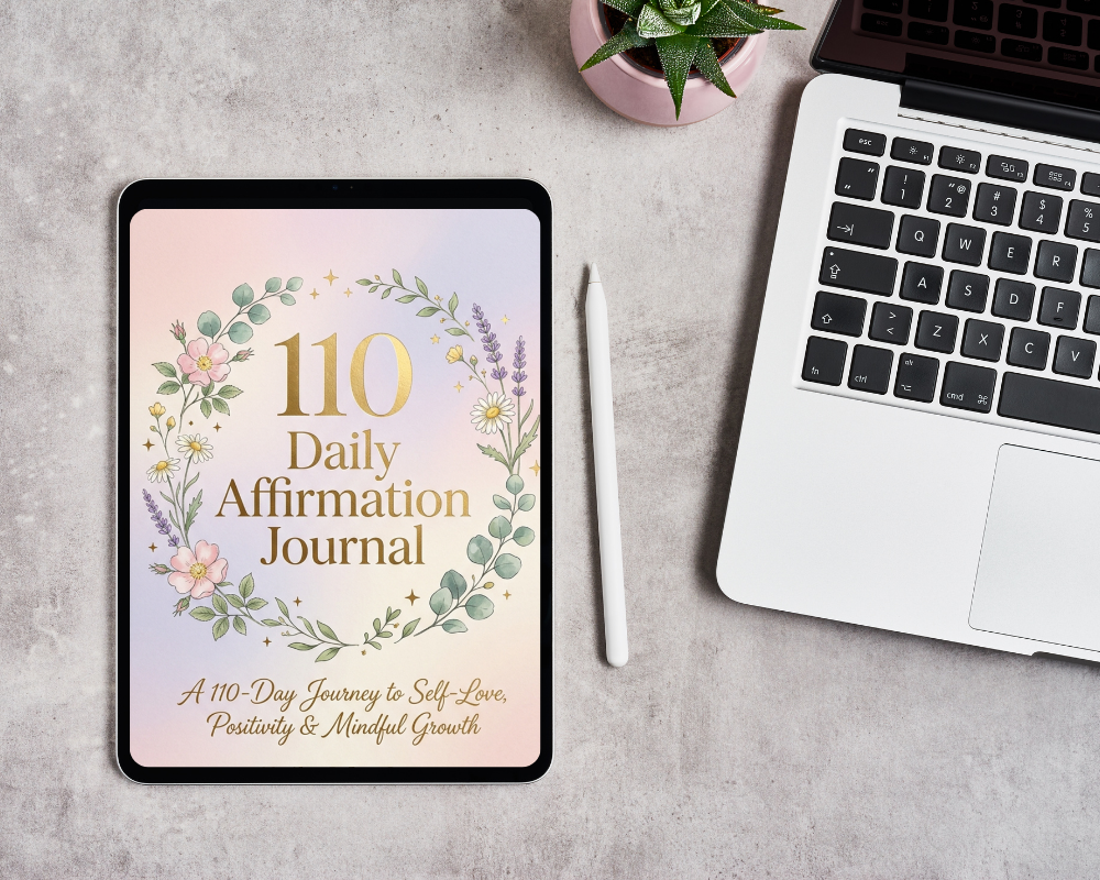 110 Daily Affirmation Journal for confidence, self-love and positive thinking by LIZZIE. AA