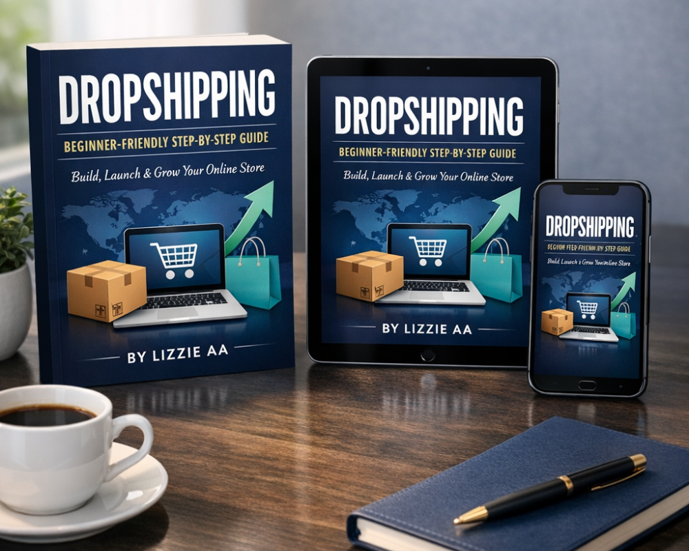 Dropshipping beginner-friendly step-by-step ebook by Lizzie AA for starting and growing an online store