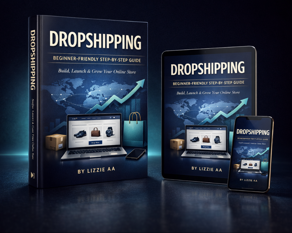 Dropshipping beginner-friendly step-by-step ebook by Lizzie AA for starting and growing an online store