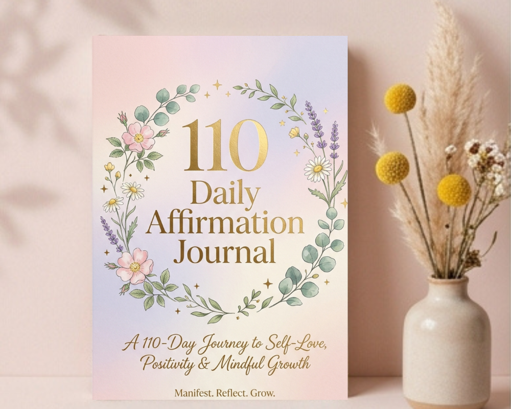 110 Daily Affirmation Journal for confidence, self-love and positive thinking by LIZZIE. AA