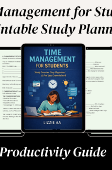 Time Management for Students printable study planner and productivity guide by LIZZIE AA