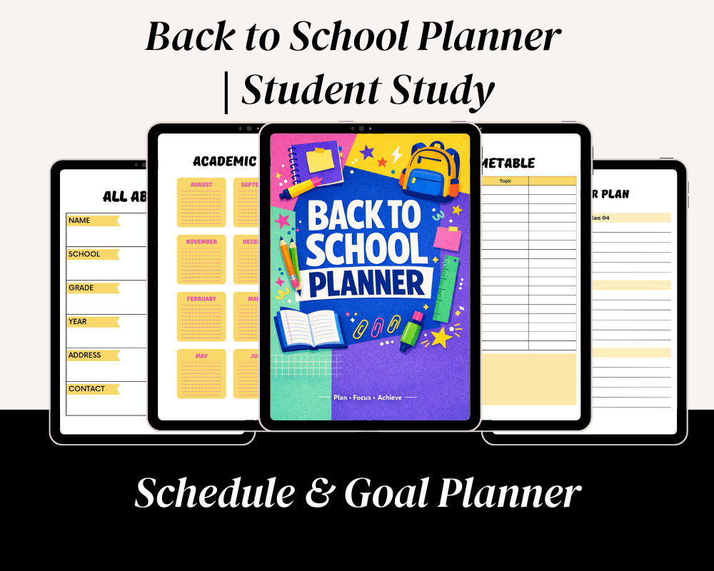 Colorful Back to School Planner cover