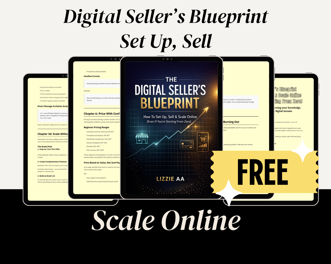 The Digital Seller’s Blueprint guide showing how to sell digital products online, build an online business, and scale from zero.